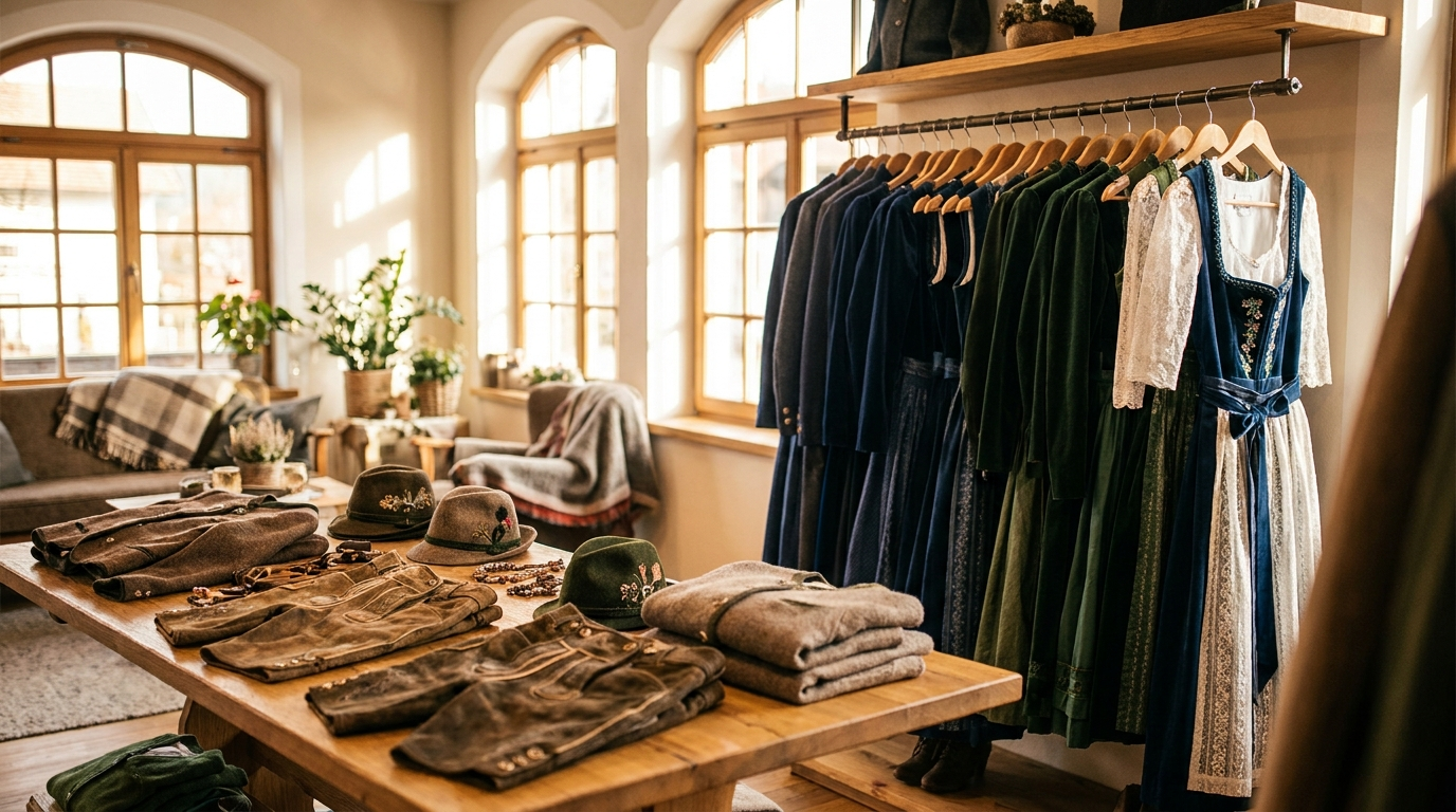 Trachtenmode Boutique mit Dirndl und Lederhosen bei Dirndl.com