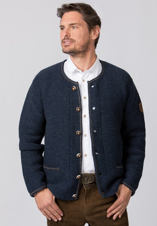 Traditional cardigan Amaro gentian