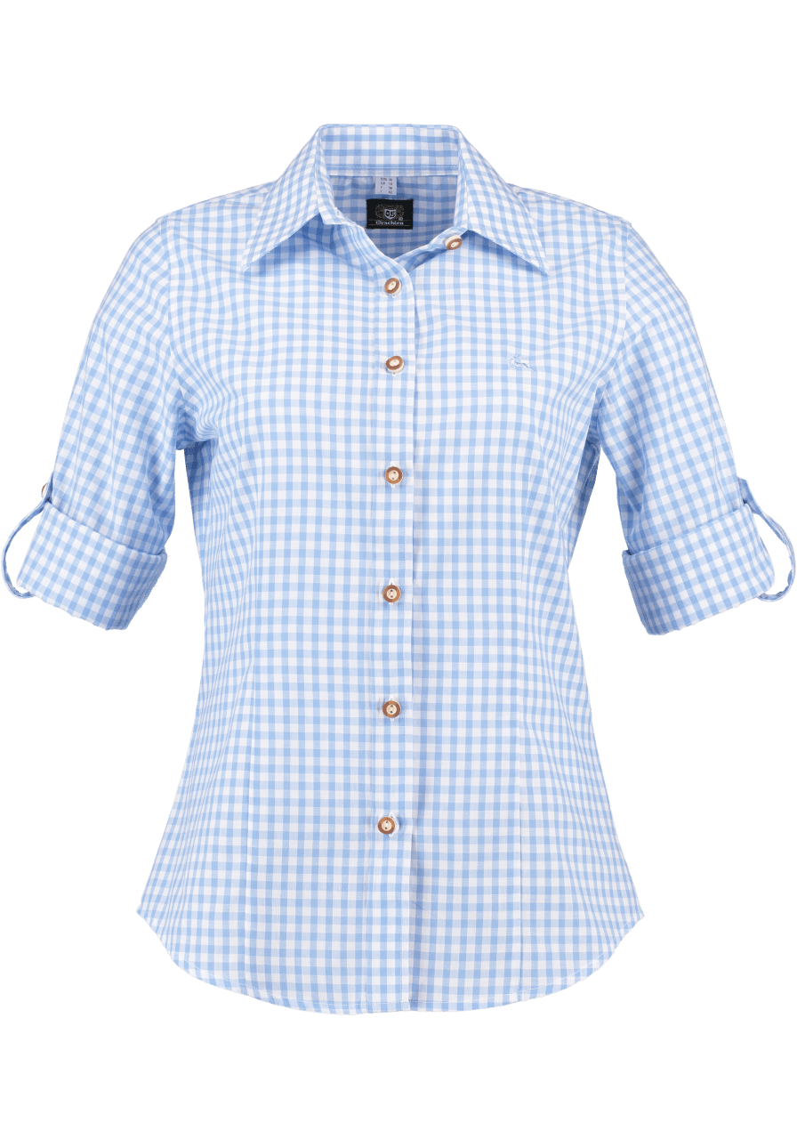 Trachtenbluse - Damenbluse Caroline hellblau - Dirndl.com