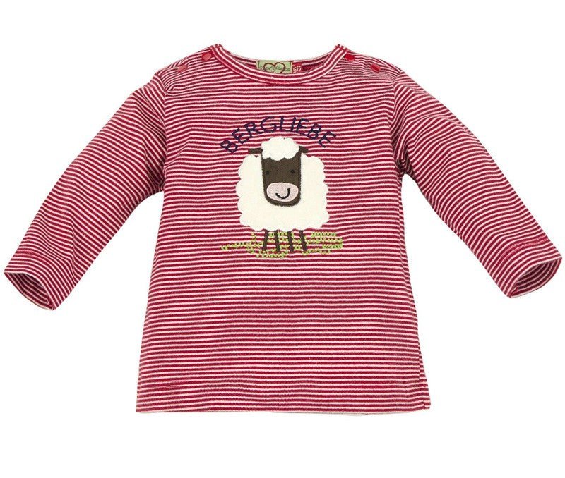 Trachtenshirt - T-Shirt gestreift rot - weiß - Dirndl.com
