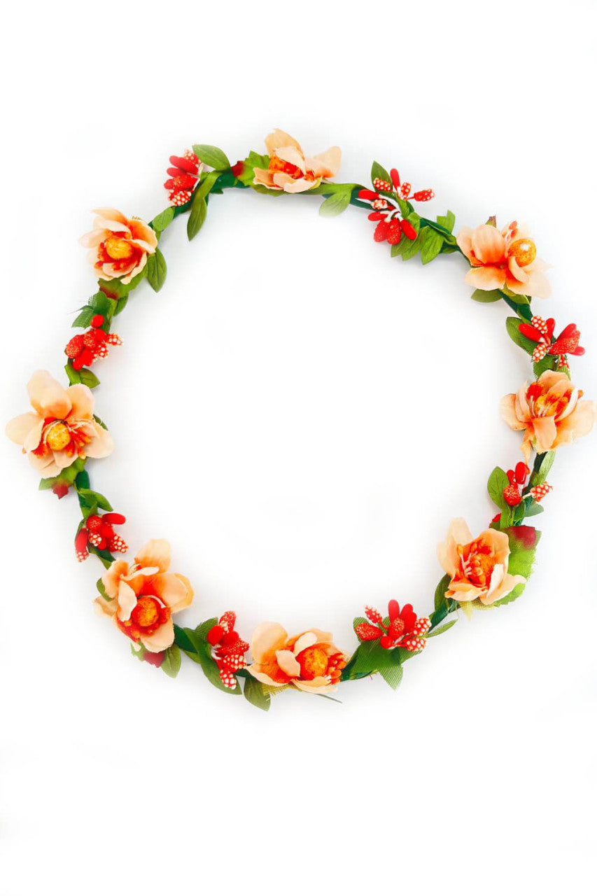 Couronne de cheveux clairs en abricot