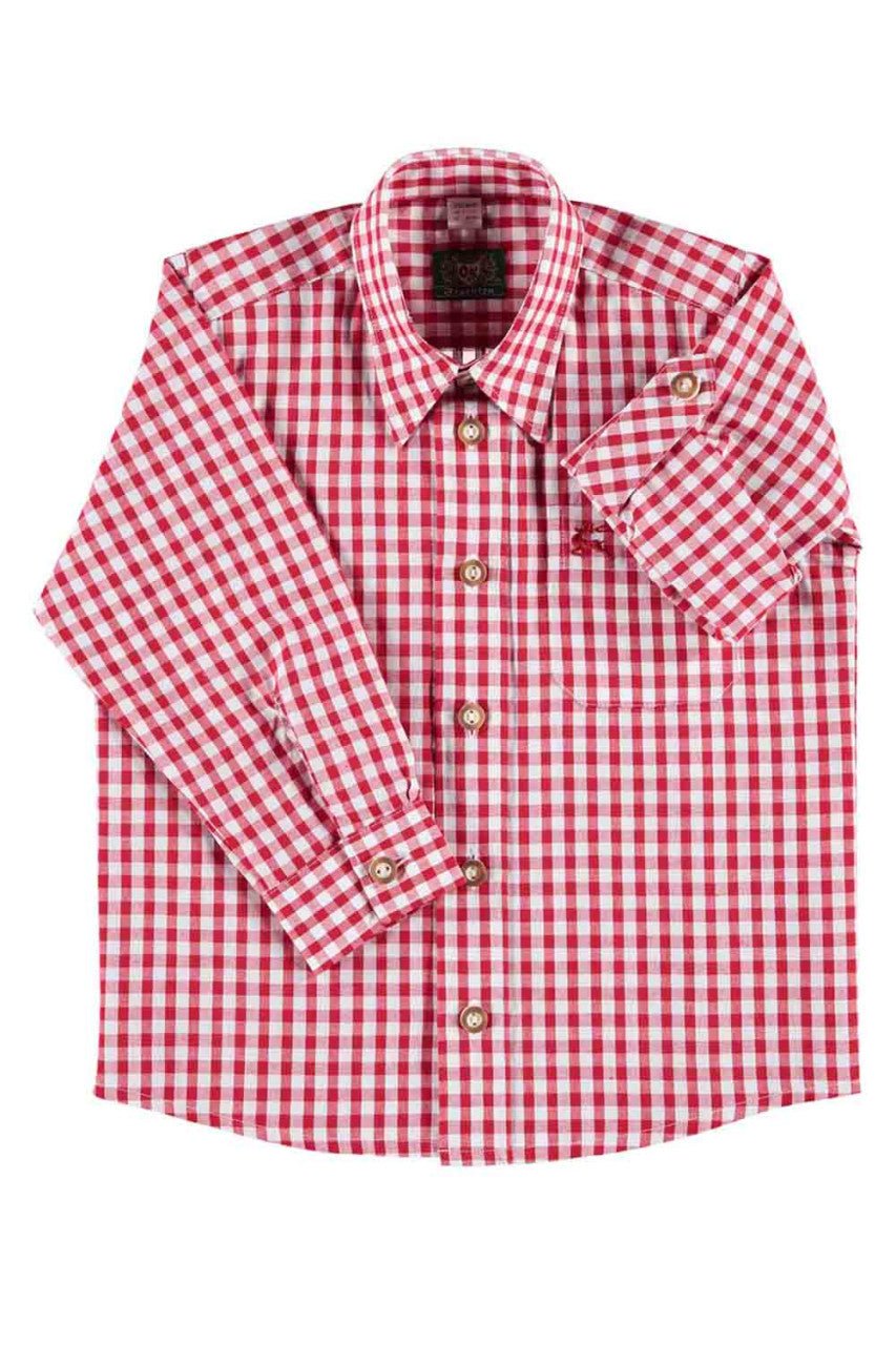 Trachtenhemd - Kinderhemd Michl rot - Dirndl.com