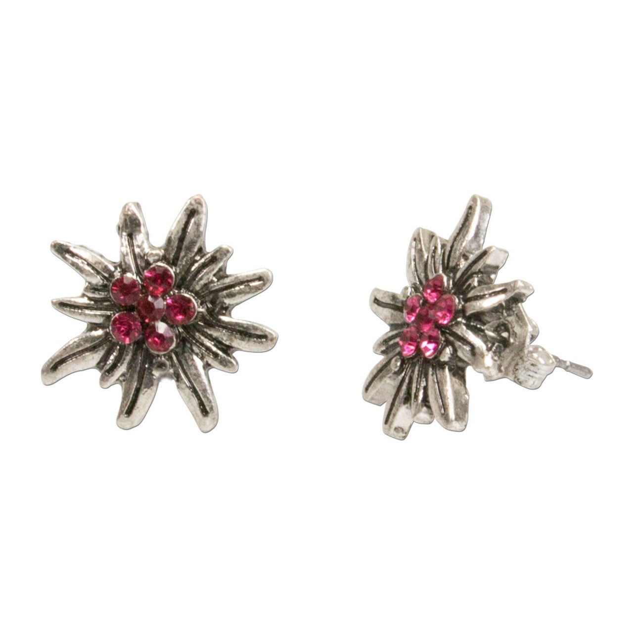 Mini boucles d'oreilles traditionnelles Edelweiss rose