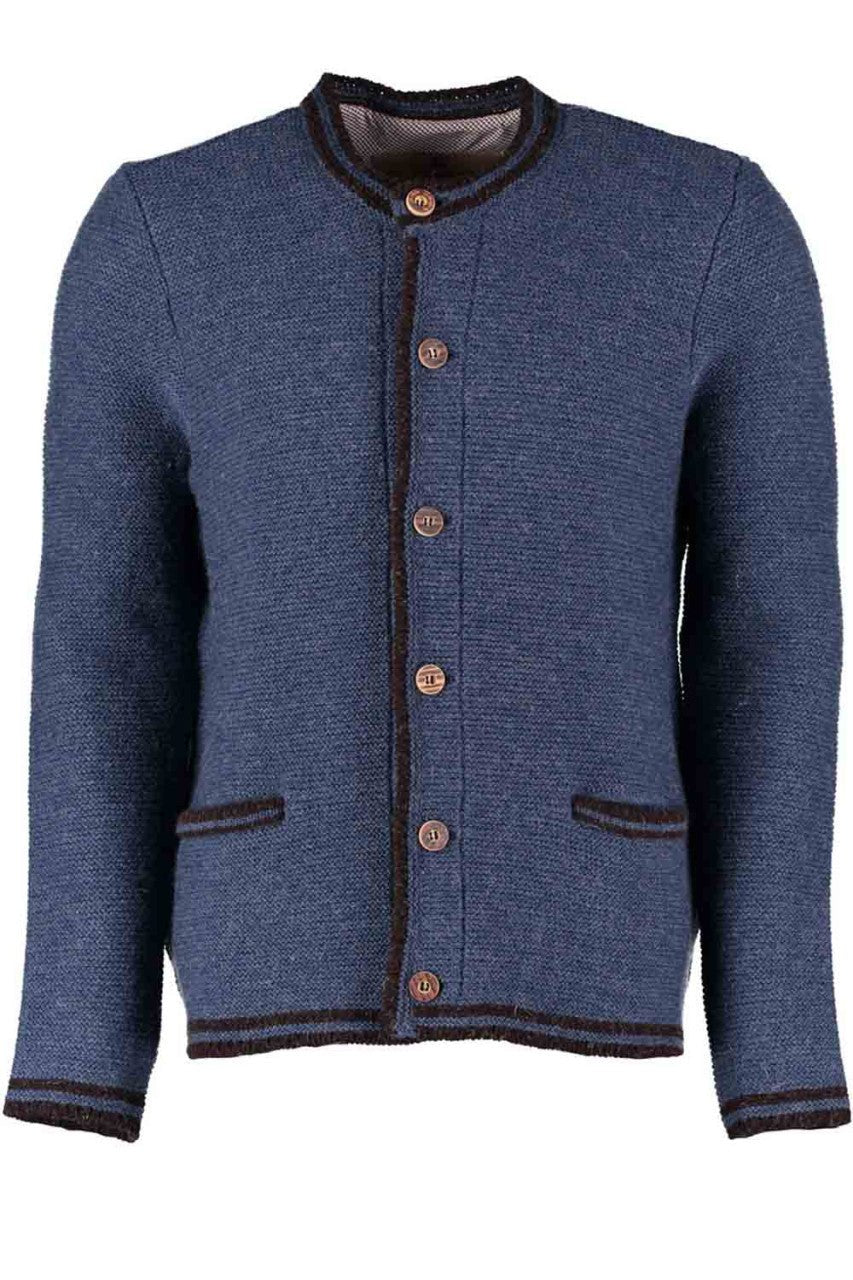 Trachtenjacke - Trachtenstrickjacke Moritz blau - Dirndl.com