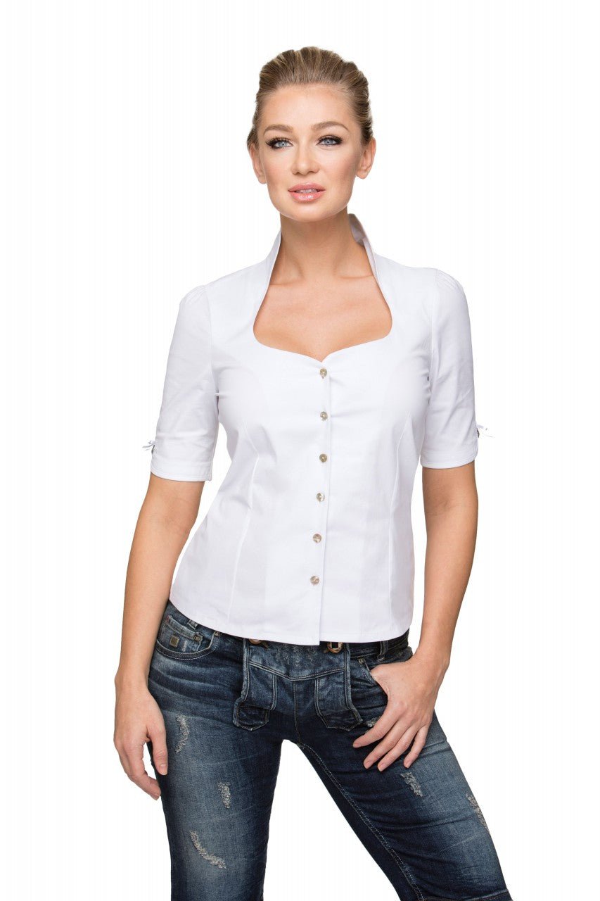 Trachtenbluse - Trachtenbluse Priscilla weiß - Dirndl.com