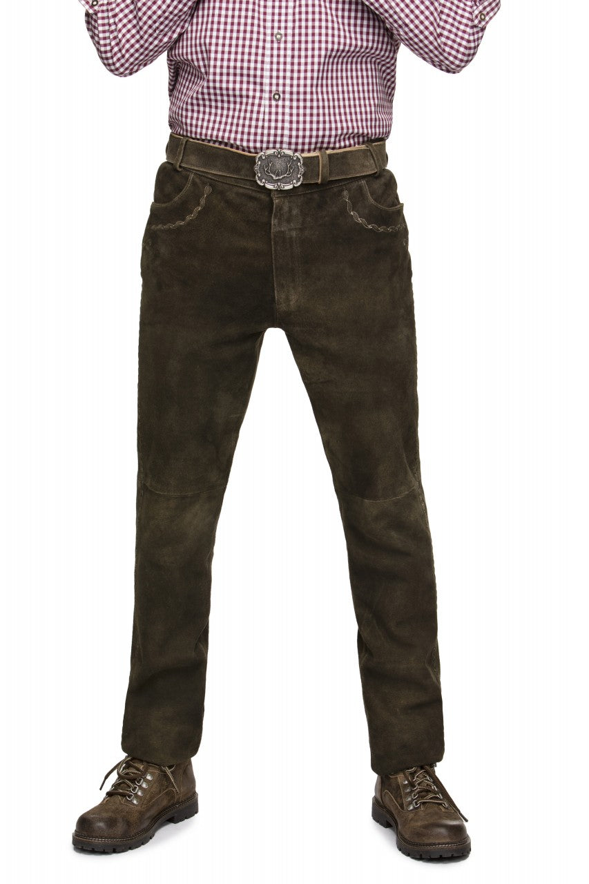 Pantalon en cuir Rocco marron foncé