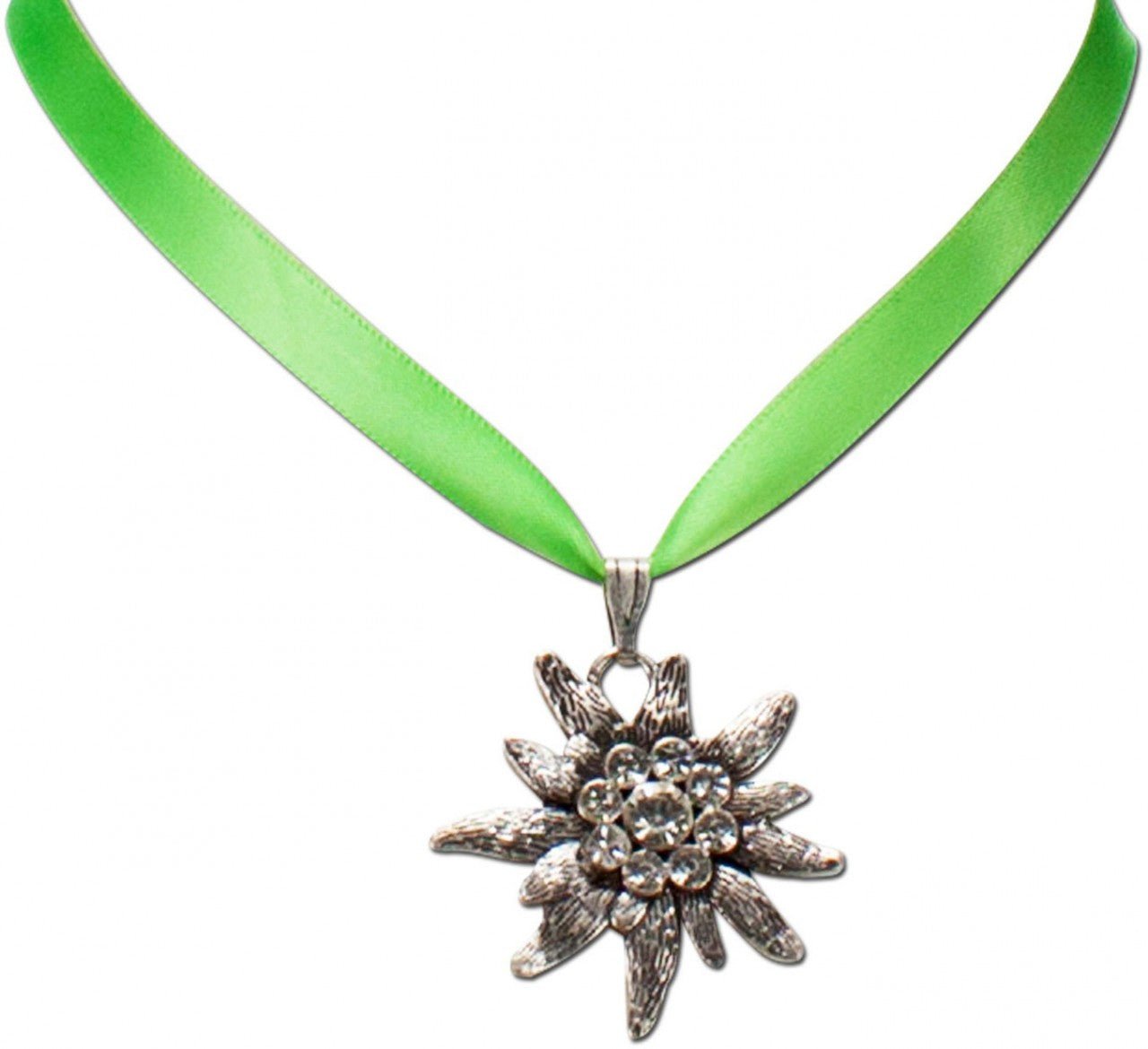 Satin-Trachtenkette Marlene hellgrün