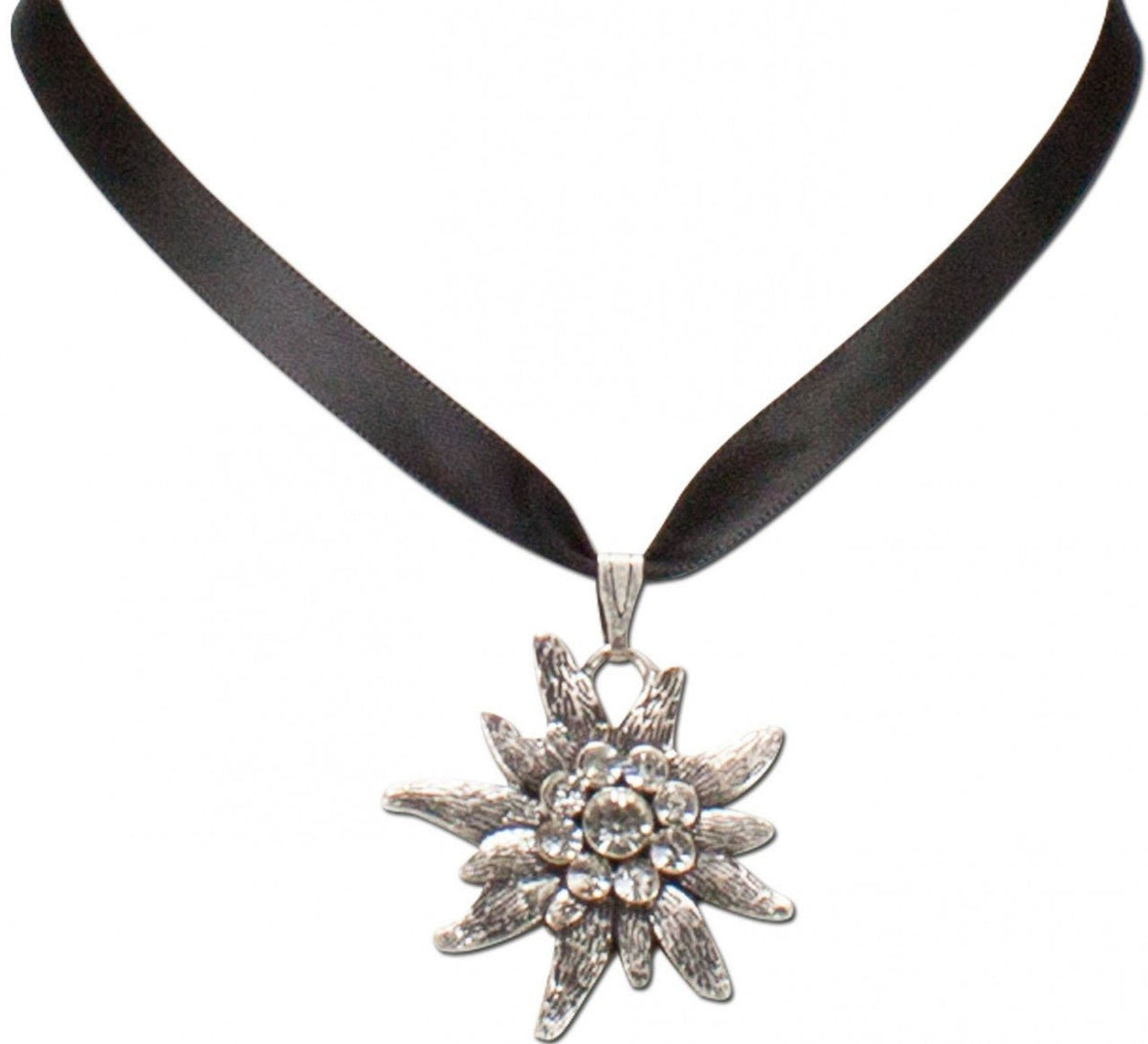 Kette - Satin - Trachtenkette Marlene schwarz - Dirndl.com