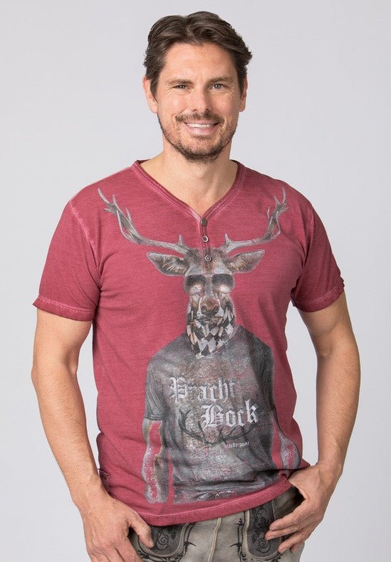 Trachtenshirt - T-Shirt Prachtbock rot - Dirndl.com