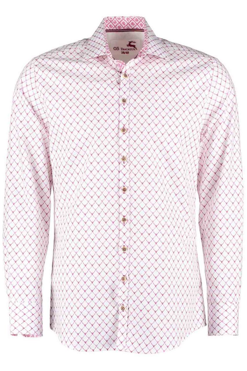 Trachtenhemd - Herrenhemd Silvio rot langarm - Dirndl.com