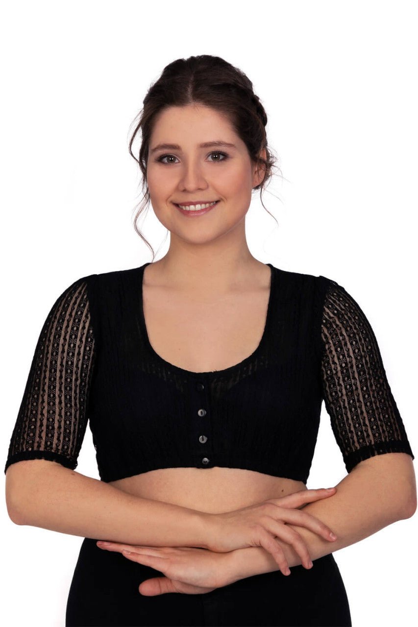 Dirndlbluse - Dirndlbluse Kassandra schwarz - Dirndl.com