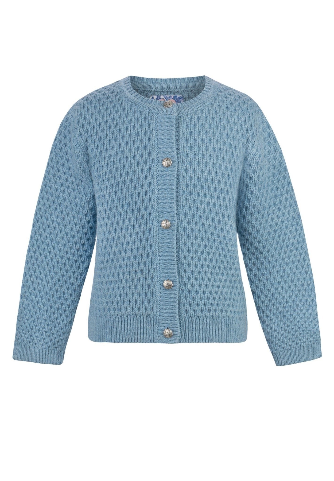 Strickjacke - Kinderstrickjacke Franca hellblau - 128 - Dirndl.com