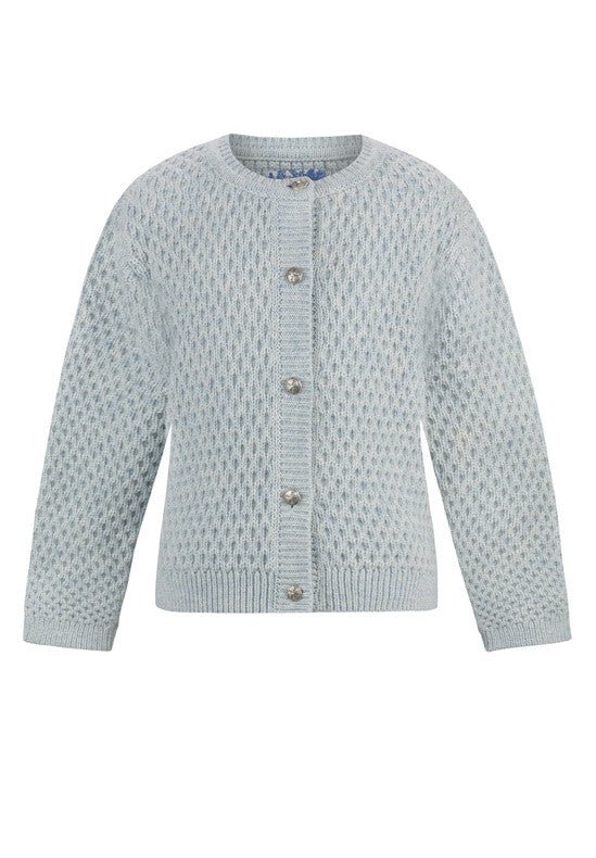 Trachtenjacke - Kinderstrickjacke Franca rauchblau - Dirndl.com