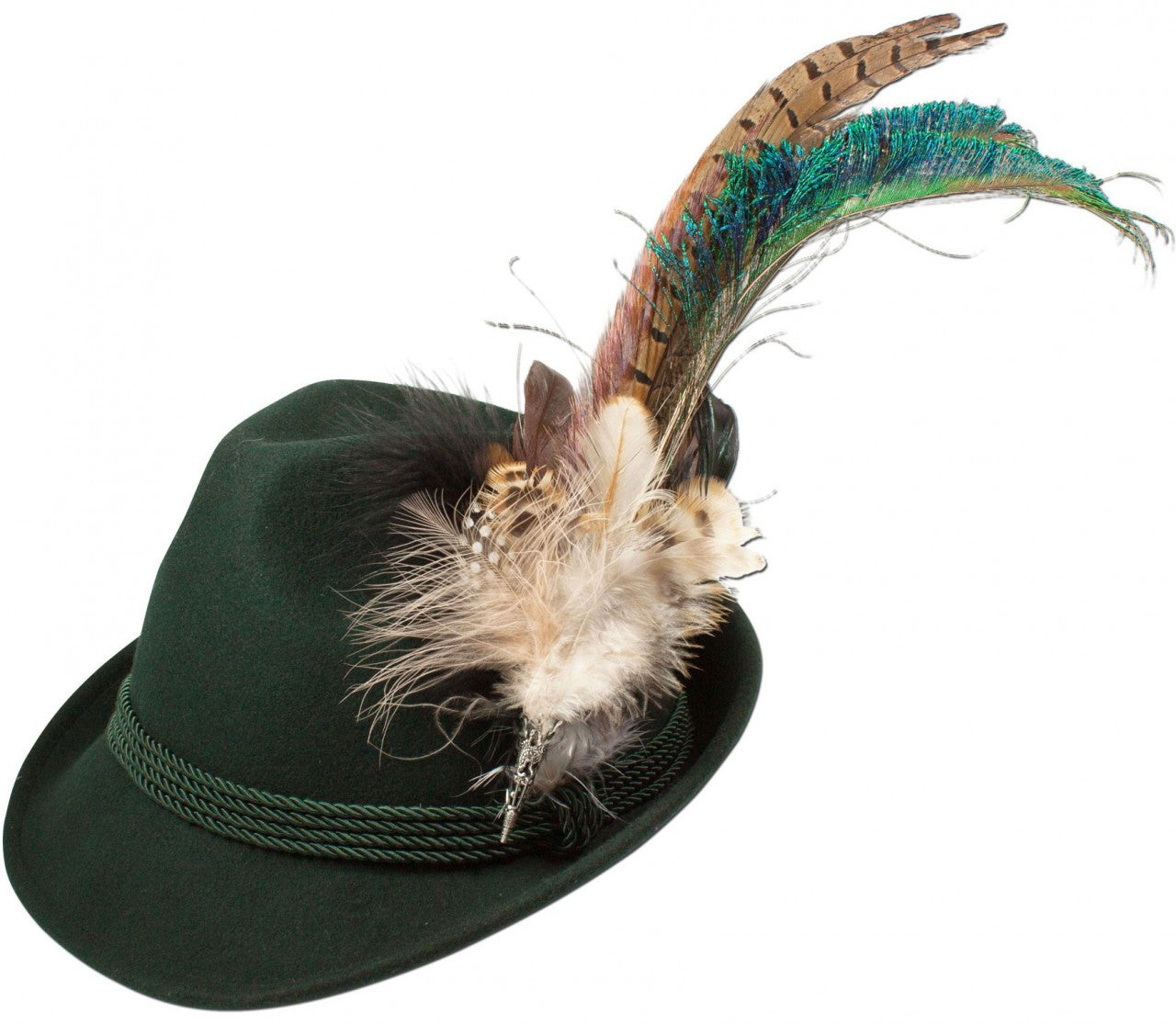 Traditional Felt Hat Peacock Green
