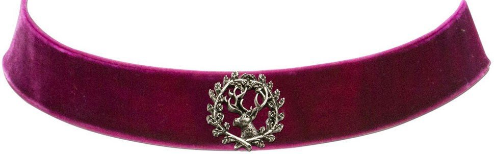 Kropfband - Trachten Kropfband mit Hirsch lila - Dirndl.com