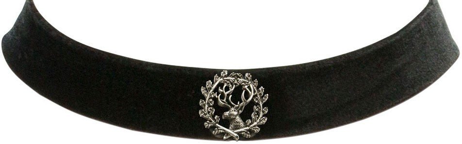 Kropfband - Trachten Kropfband mit Hirsch schwarz - Dirndl.com
