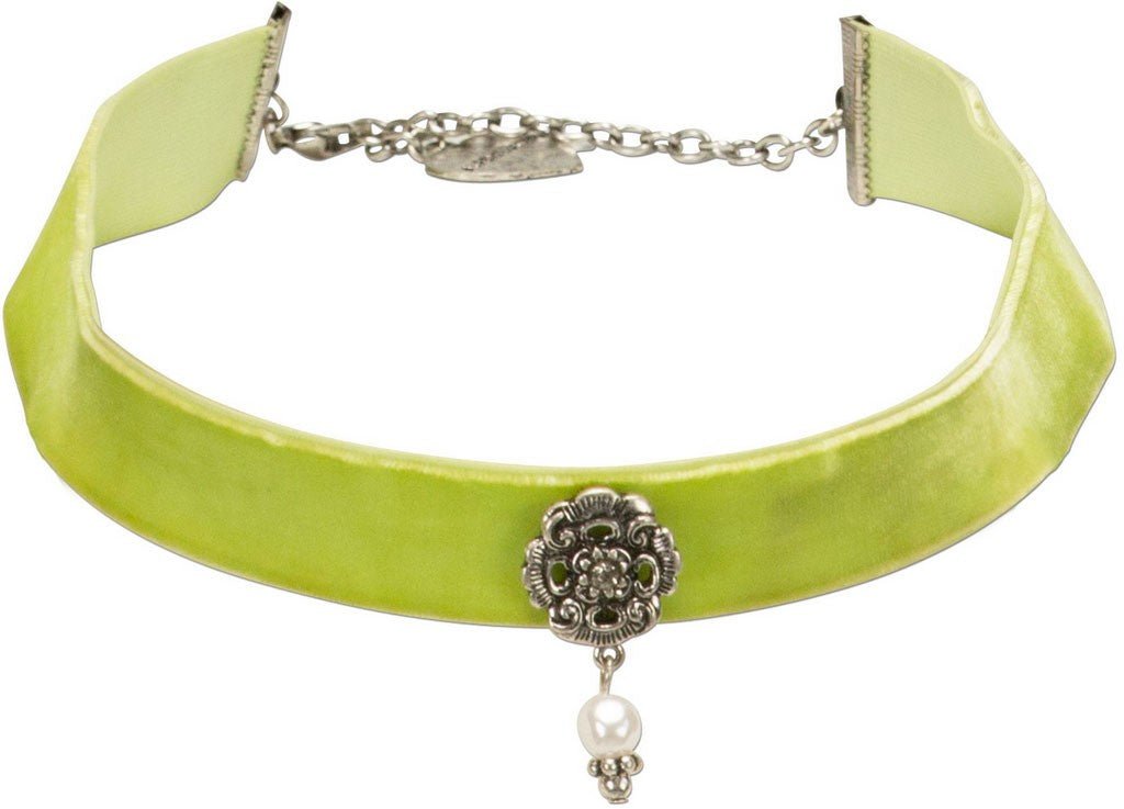 Kropfband - Trachten Kropfband mit Ornament hellgrün - Dirndl.com