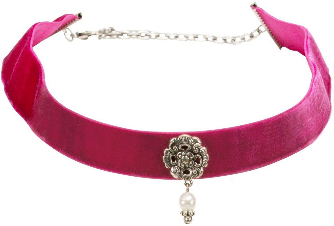 Kropfband - Trachten Kropfband mit Ornament pink - Dirndl.com