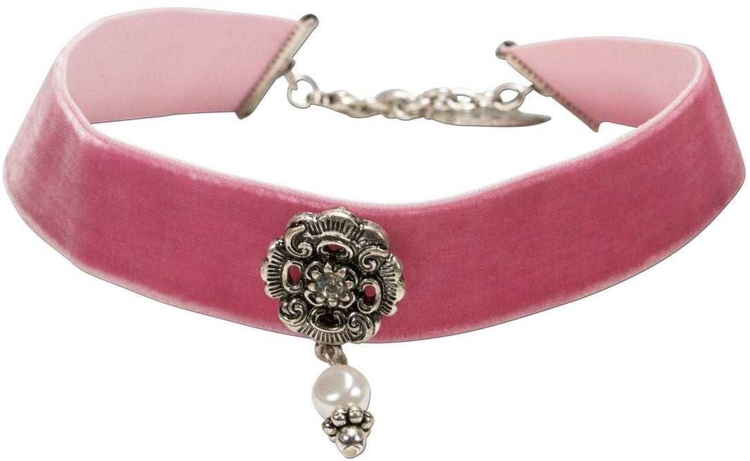 Kropfband - Trachten Kropfband mit Ornament rosa - Dirndl.com