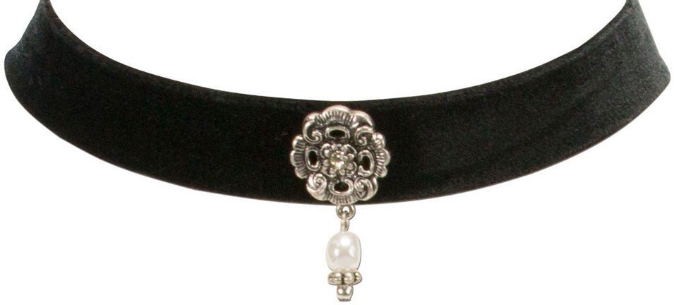 Kropfband - Trachten Kropfband mit Ornament schwarz - Dirndl.com