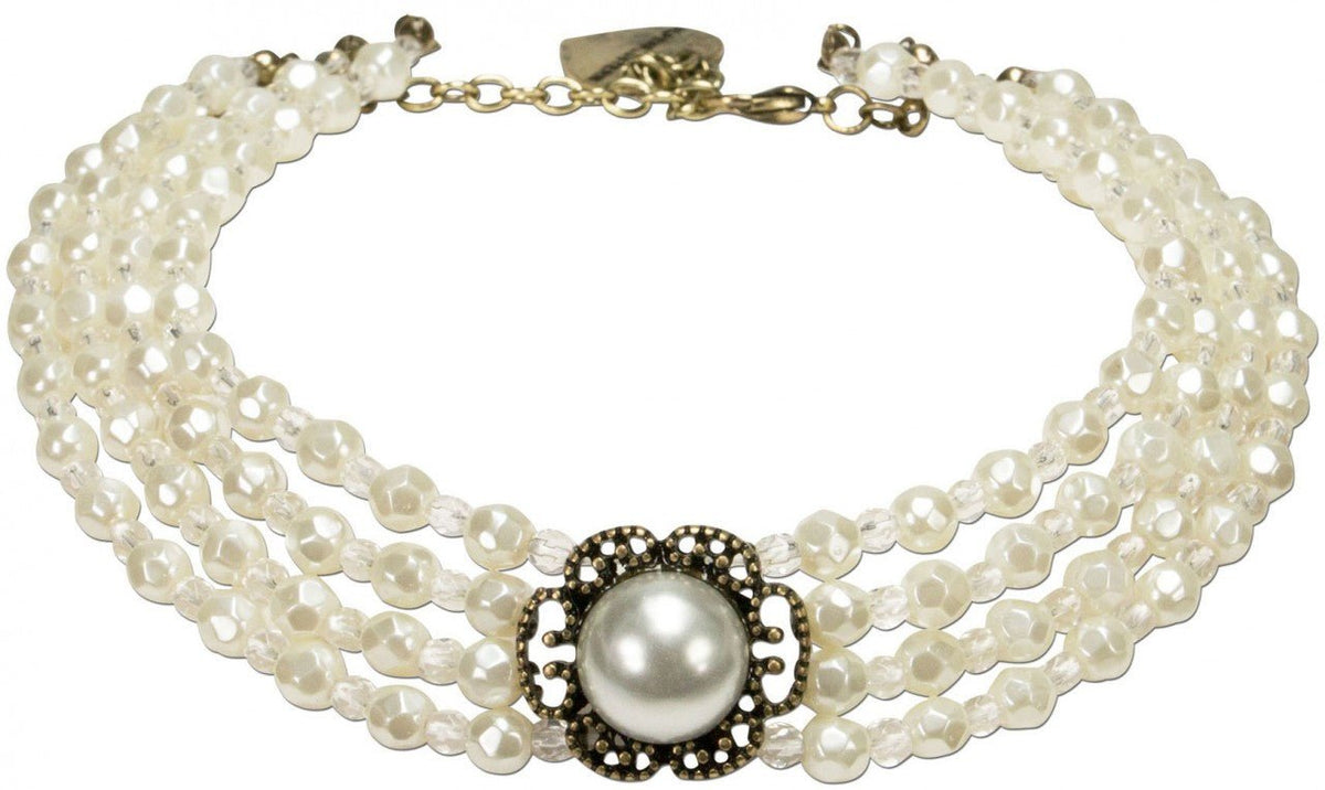 Kropfband - Trachten - Perlenkette Ellie cremeweiß - Dirndl.com
