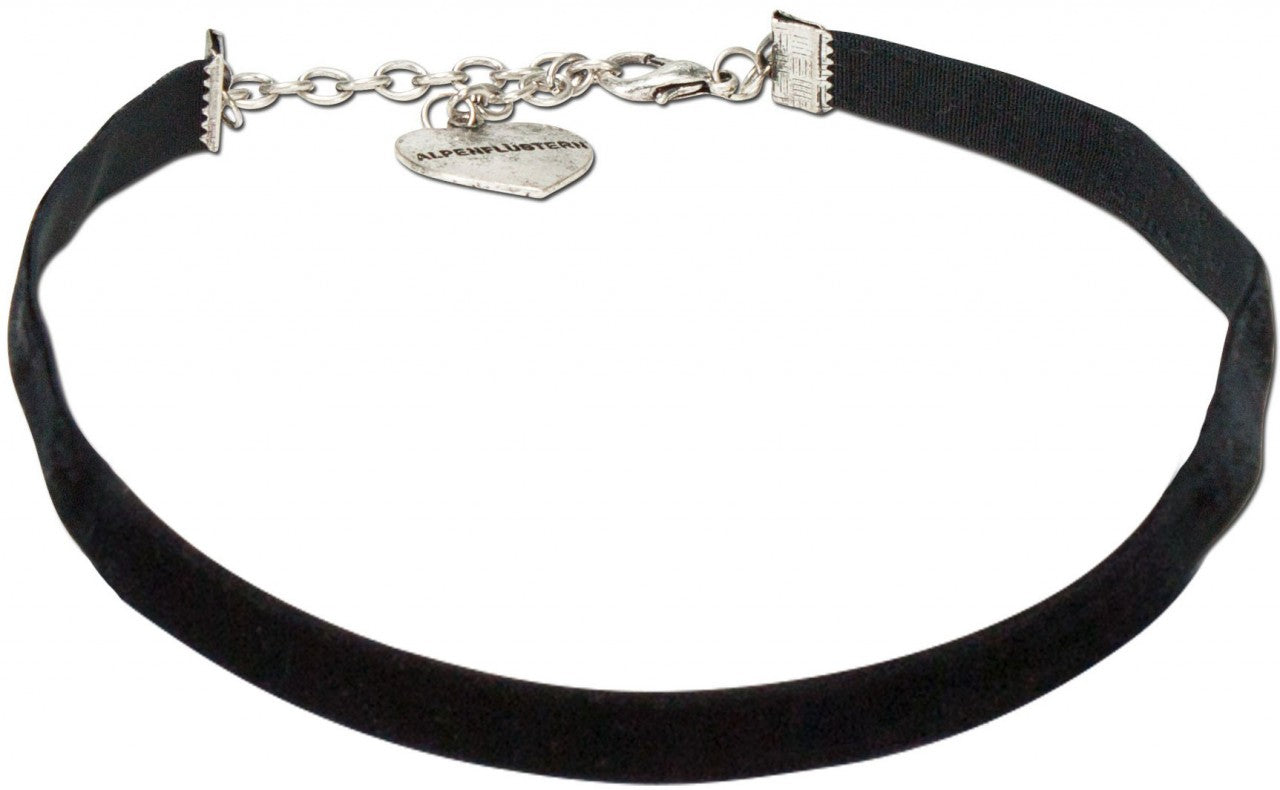Tour de cou traditionnel en velours Paula noir