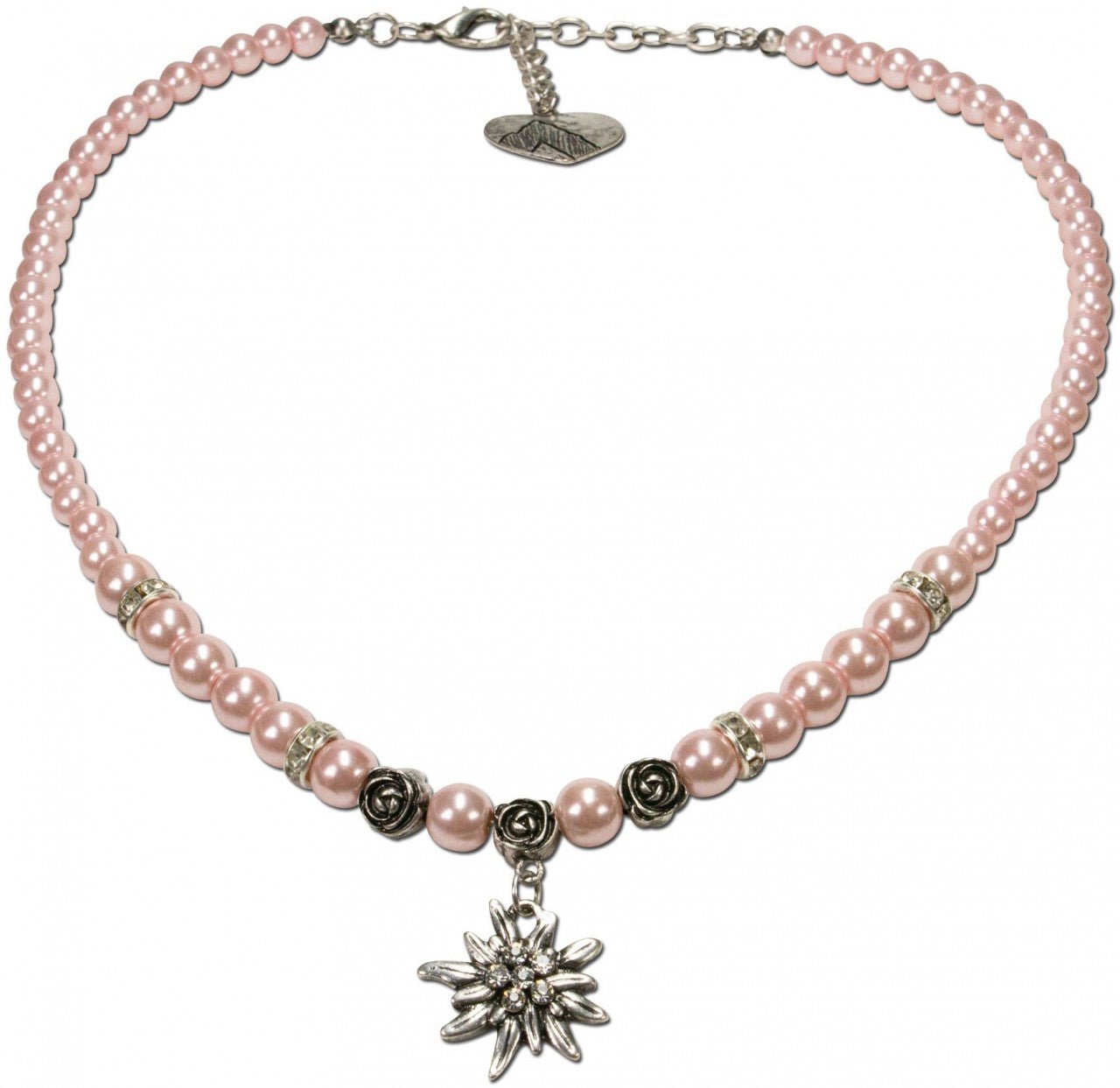 Kette - Trachtenkette kleines Edelweiß rosé - Dirndl.com