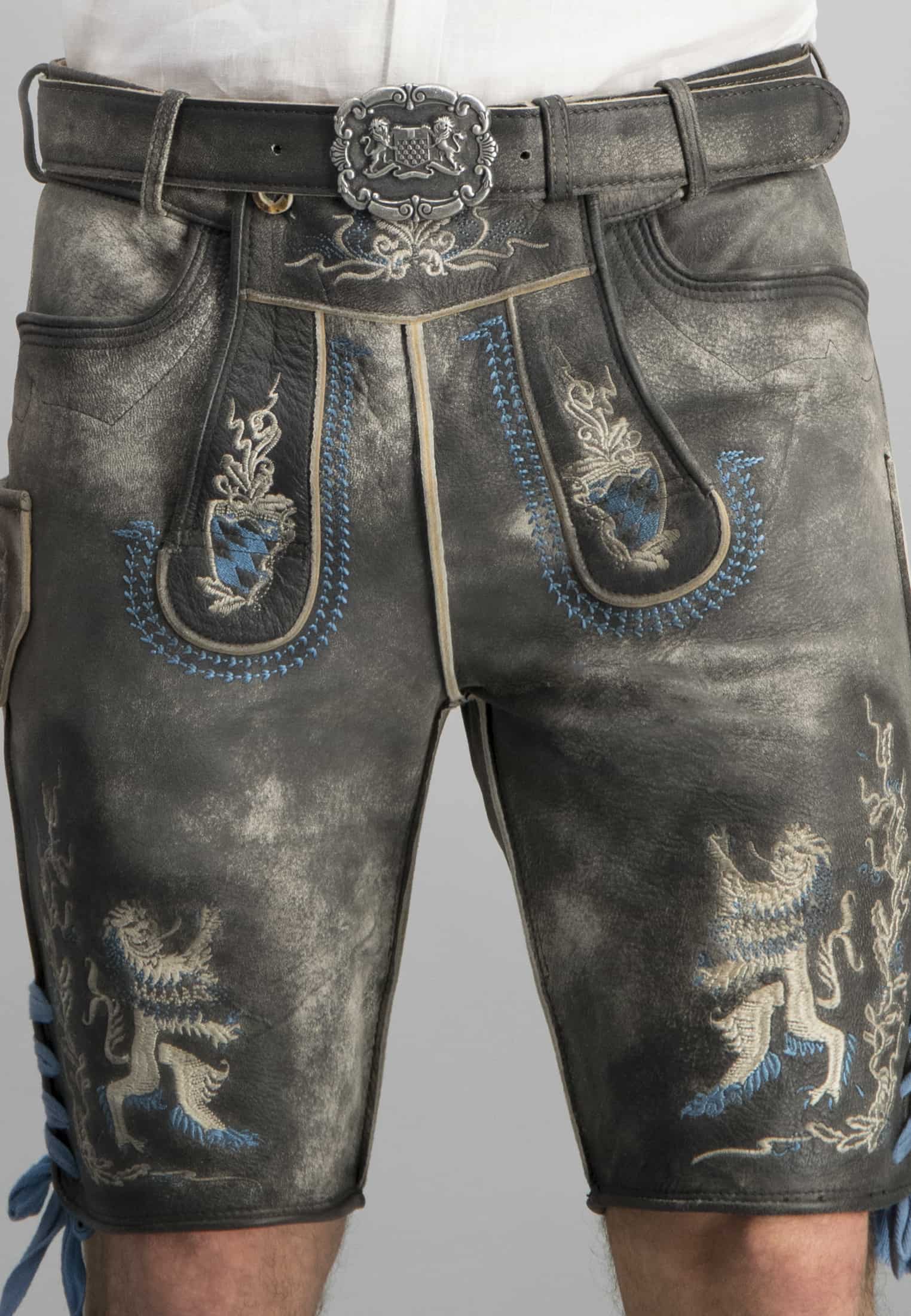 Lederhose Bayern Bua in grau