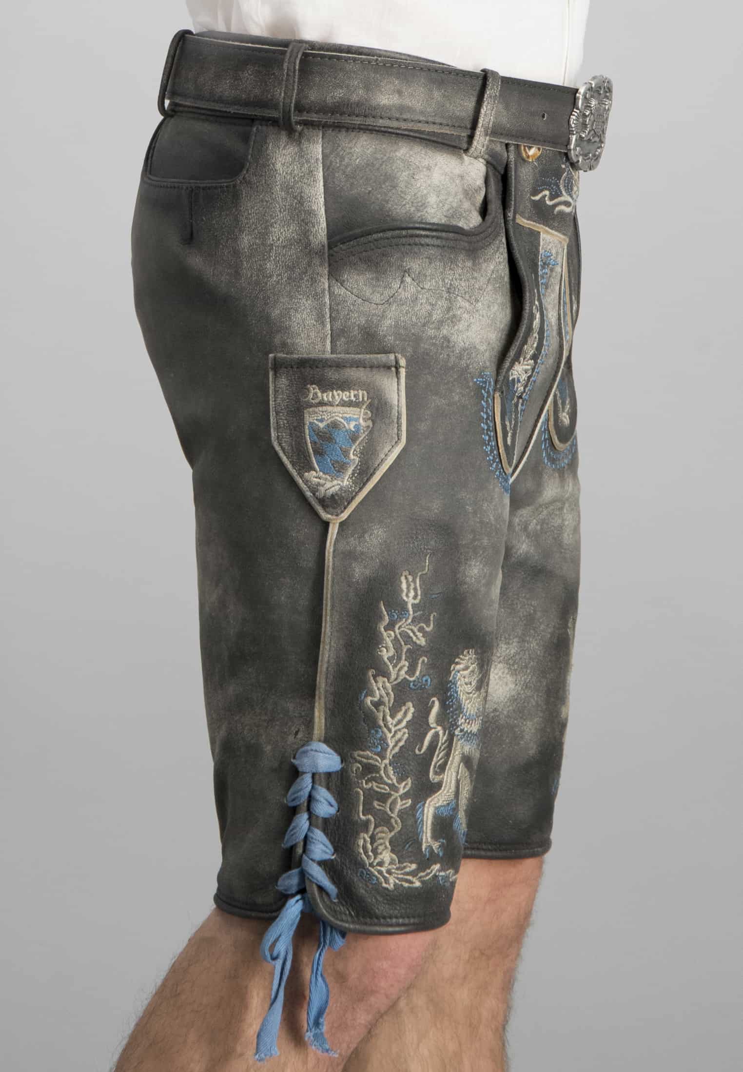 Lederhose Bayern Bua in grau