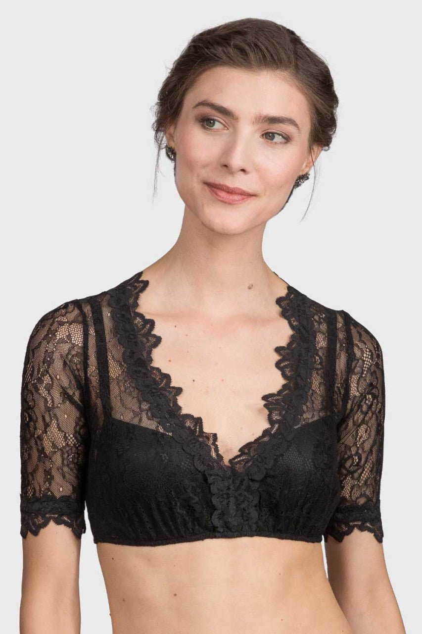 Dirndlbluse - Dirndlbluse Valentina schwarz - Dirndl.com