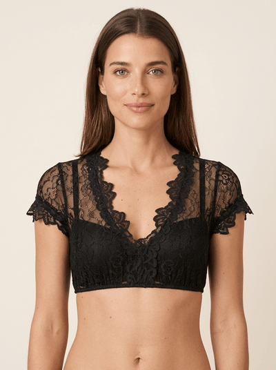Dirndlbluse - Dirndlbluse Alika schwarz - Dirndl.com