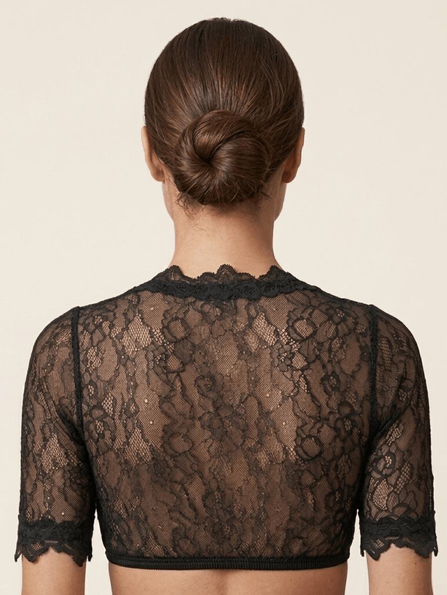 Dirndlbluse - Dirndlbluse Valentina schwarz - Dirndl.com