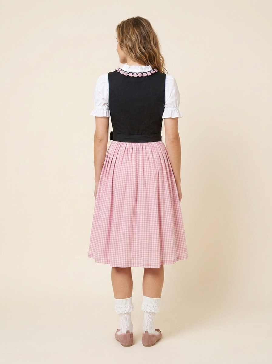 Dirndl Set Anja rosa-schwarz Rückansicht