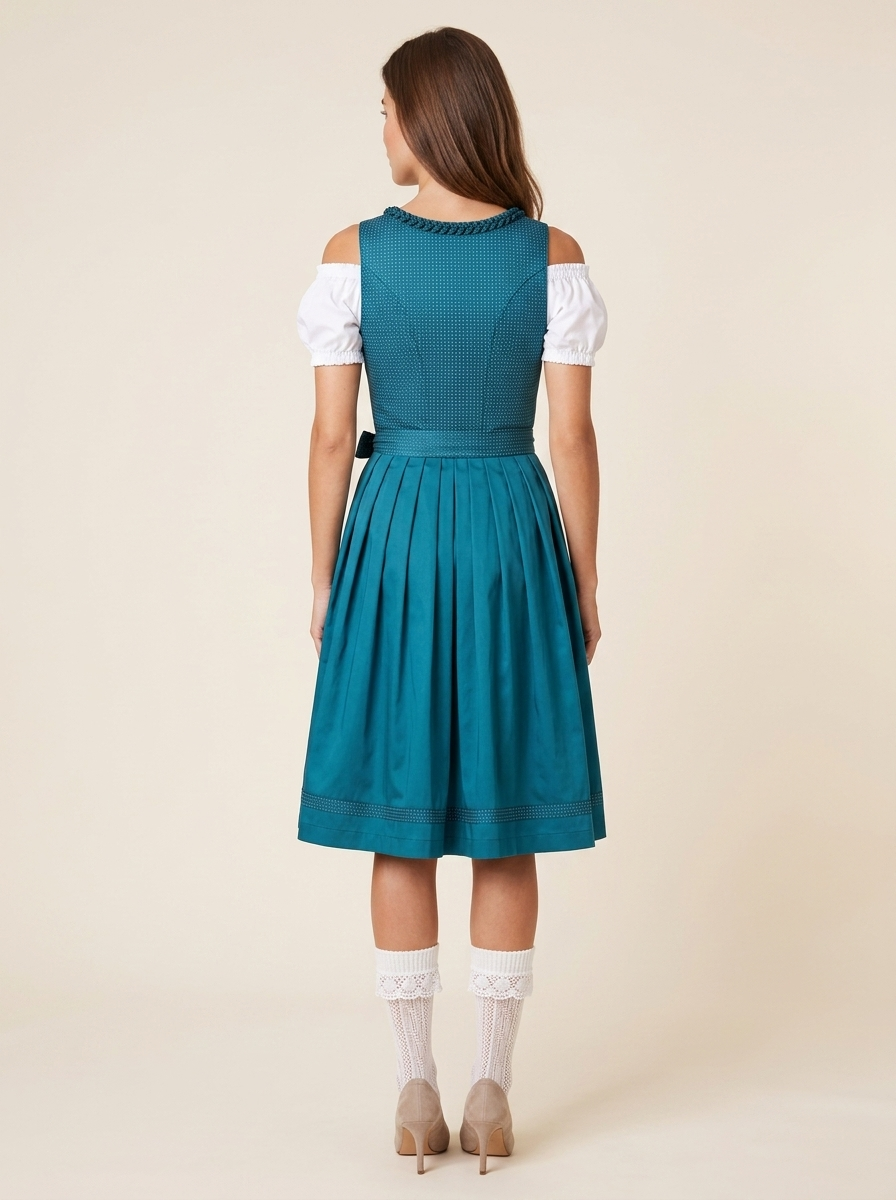 Dirndl Anne petrol Rückansicht
