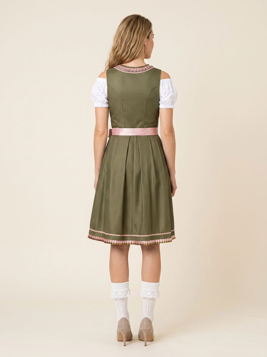 Dirndl Savina grüner Rock Rückansicht