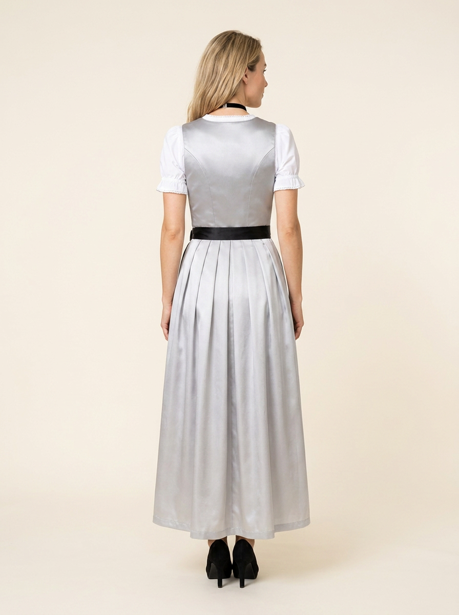 Dirndl Set Pauline silbergrauer Rock Rückansicht