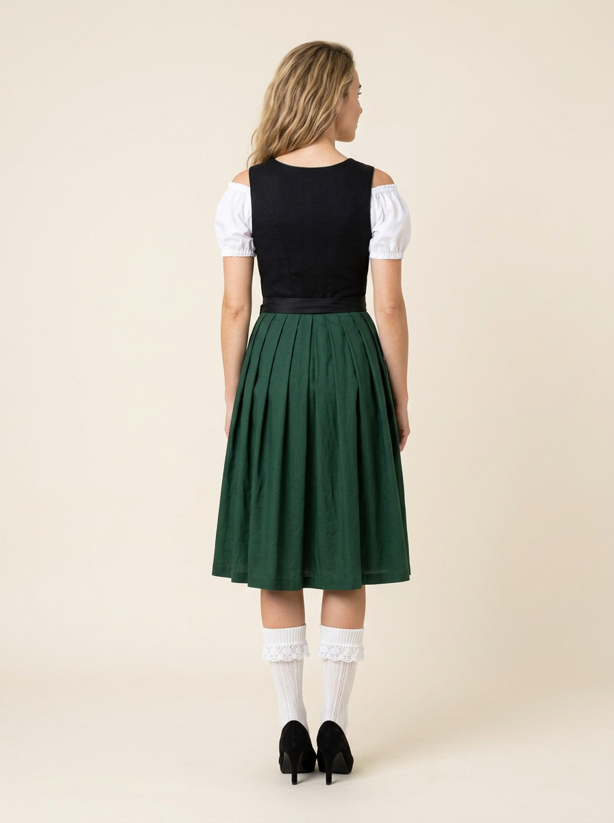 Dirndl Set Diana grüner Rock Rückansicht