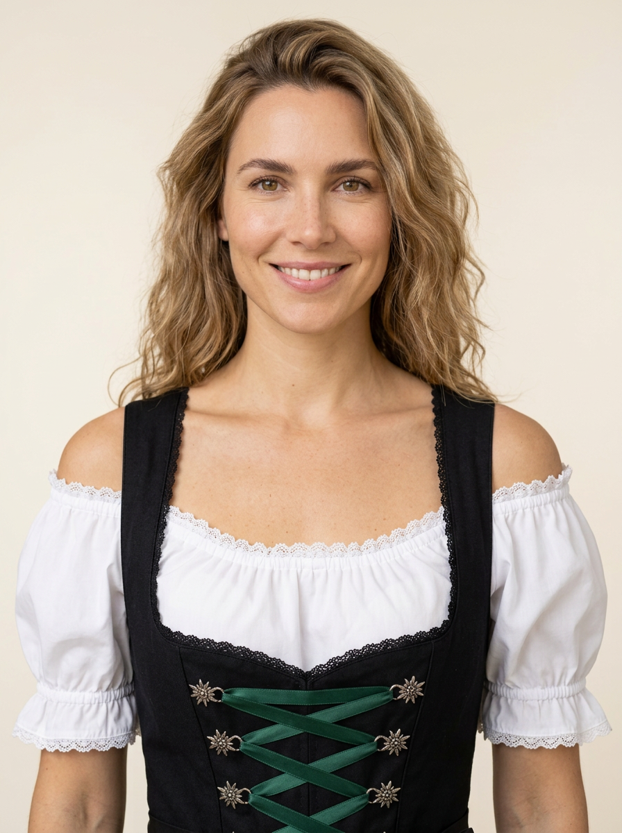 Dirndl Set Diana weiße Carmen-Bluse Portrait