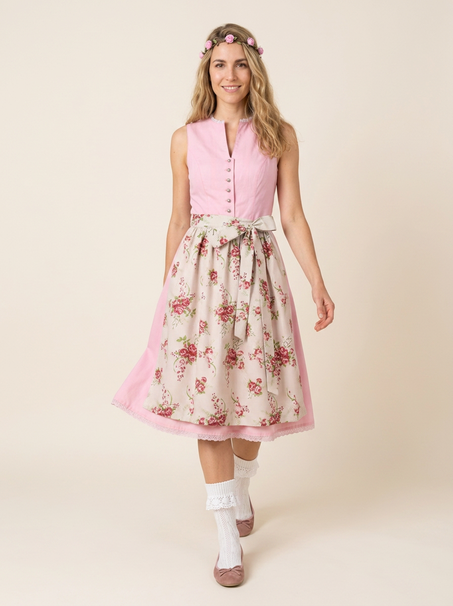Dirndl Antonia rosa in Bewegung