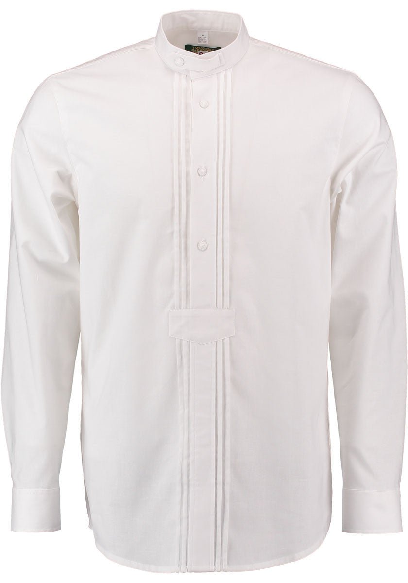 Trachtenhemd - Herrenhemd George weiß langarm - Dirndl.com