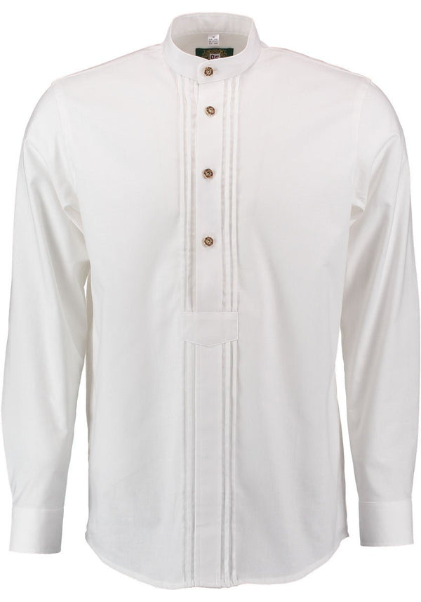 Trachtenhemd - Herrenhemd Bernhard weiß langarm - Dirndl.com