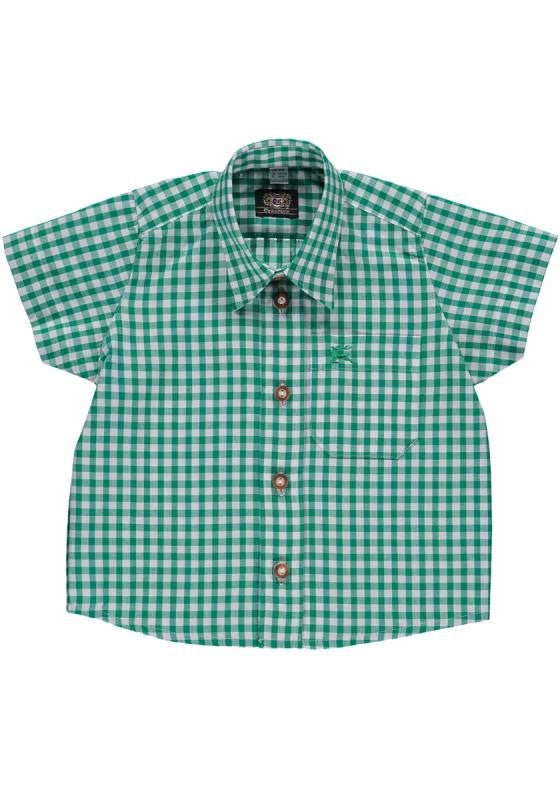 Trachtenhemd - Kinderhemd Tonerl grün kurzarm - Dirndl.com