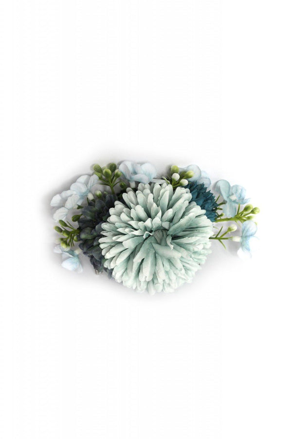 Haarclip - Blauer Blüten Haarkamm Hortensia - Dirndl.com