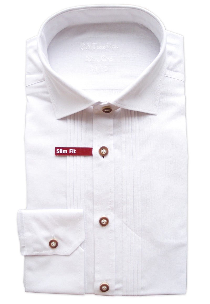 Trachtenhemd - Trachtenhemd Emilius weiß langarm - Dirndl.com