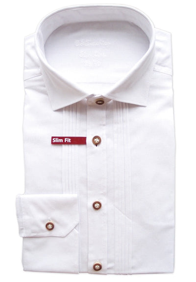 Trachtenhemd - Trachtenhemd Emilius weiß langarm - Dirndl.com