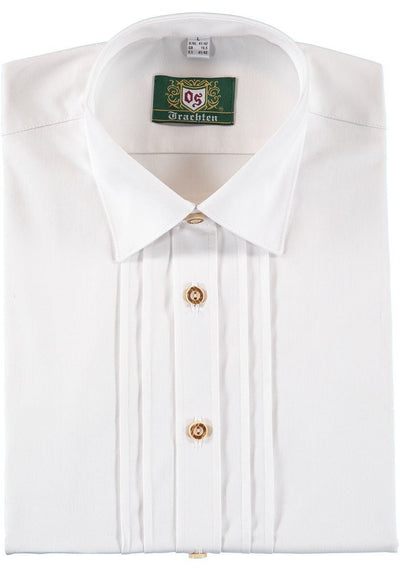 Trachtenhemd - Herrenhemd Otto weiß mit Haifischkragen langarm - Dirndl.com