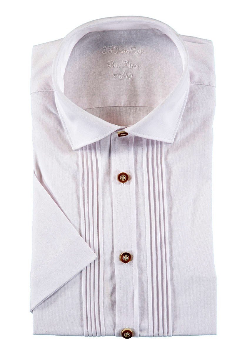 Trachtenhemd - Herrenhemd Ignaz weiß kurzarm - Dirndl.com