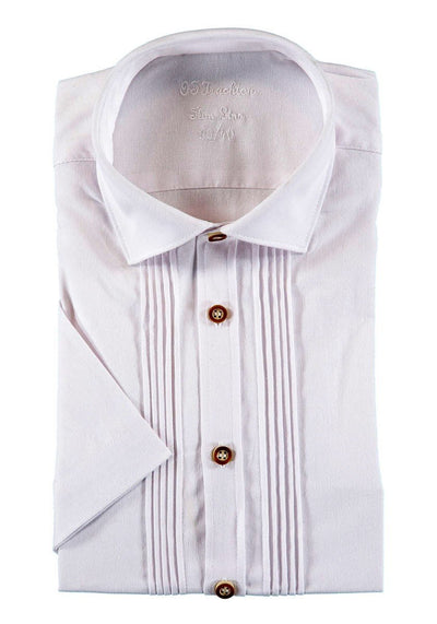Trachtenhemd - Herrenhemd Ignaz weiß kurzarm - Dirndl.com
