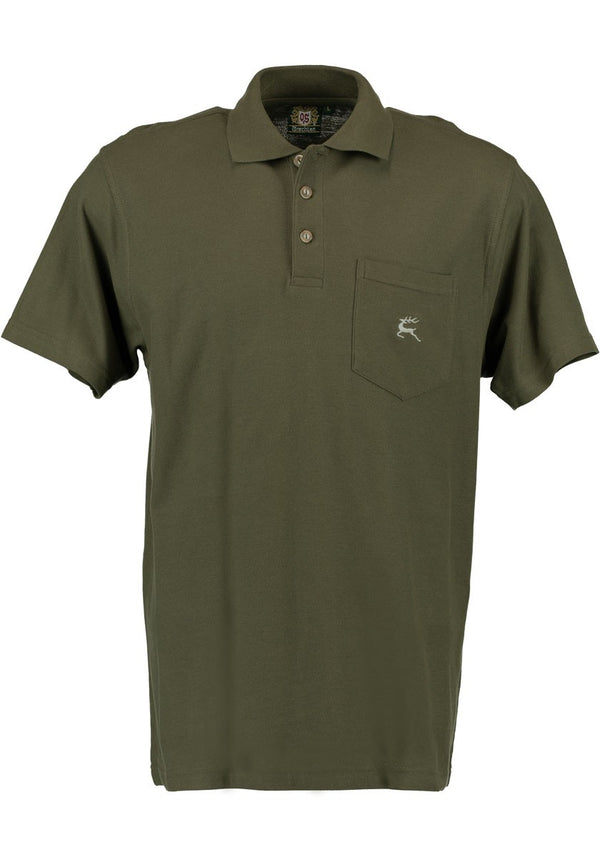 Trachtenshirt - Poloshirt Nadsl khaki - Dirndl.com