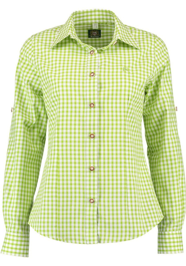 Trachtenbluse - Damenbluse Caroline grasgrün - Dirndl.com